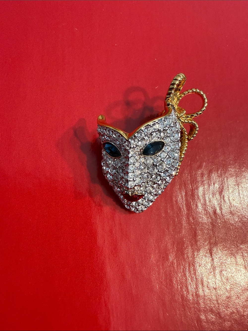 Swarovski Gold Tone Madi-Gras Brooch-retired